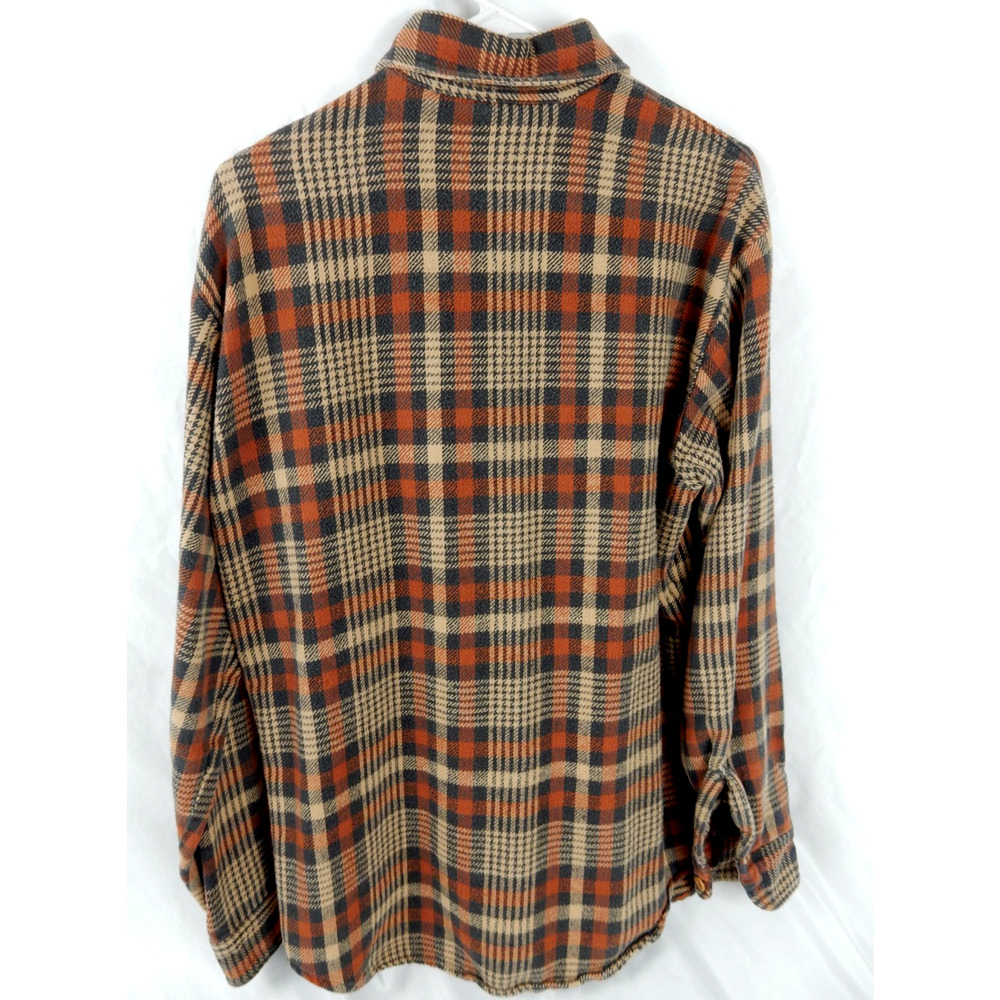Vtg 90s Big Mac Flannel Shirt Mens L Tall Brown Plaid JCPenney JC Penny USA Made - Picture 4 of 8
